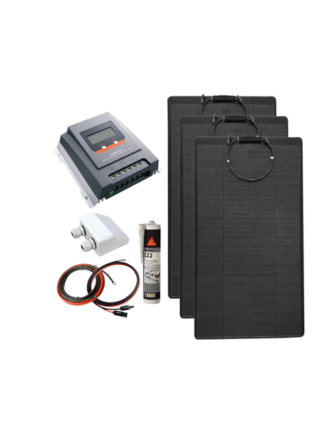 kit solaire 300w panneaux souples avec passe toit